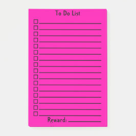 Liste ausführen | Intensive Rosa Post-it Klebezettel
