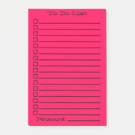 Liste ausführen | Rot/Rosa Post-it Klebezettel