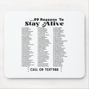 Liste der 99 Gründe für den Bleibe von Leben - psy Mousepad