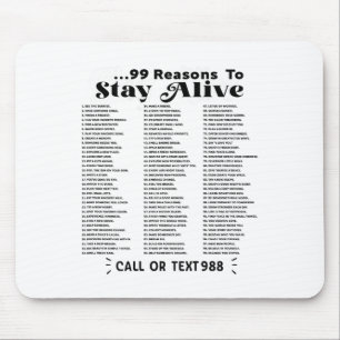 Liste der 99 Gründe für den Bleibe von Leben - psy Mousepad
