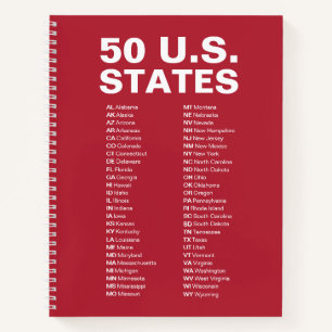 Liste der Abkürzungen der 50 US-Bundesstaaten – Fl Notizblock
