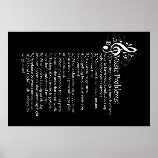 Liste der allgemeinen Probleme Poster (Vorne)