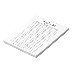 Liste der Anbieter kleiner Unternehmen Notizblock