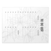 Liste der Aufgaben Notizblock (Vorderseite)