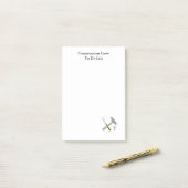 Liste der Bauarbeiter Post-it Klebezettel (Auf Schreibtisch)