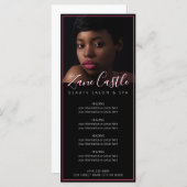 Liste der Beauty Salon-Menüpreise Menükarte (Vorne/Hinten)