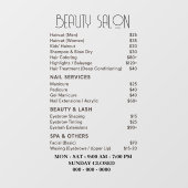 Liste der Beauty-Salons Fensteraufkleber (Blatt)