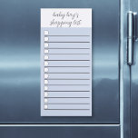 Liste der Blue Baby Boy Checkliste Magnetischer Notizblock<br><div class="desc">Baby Boys braucht viel Zeug. Das ist ein nützliches Babyduschgeschenk für die junge Mutter.</div>