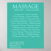 Liste der BLUE-Massagemodalitäten Poster (Vorne)