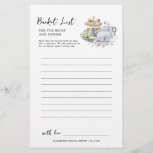 Liste der Buckel Brautparty Game Briefpapier
