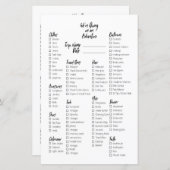 Liste der Bullet Journal-Packungen (Vorne/Hinten)