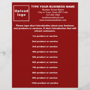 Liste der Business Products oder Services Red Flye Flyer