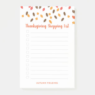 Liste der Erntedank im Herbst Post-it Klebezettel