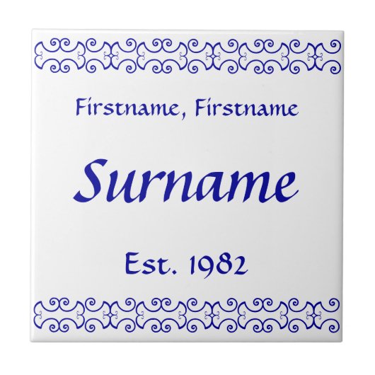 Liste der Familiennamen - Viktorianisch Fliese (Vorderseite)