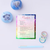 Liste der farbigen Bokeh-Glitzer Flyer (Einzeln)