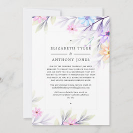 Liste der farbigen Pastel Watercolor Floral Reduce Ankündigung