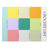 Liste der Fettfarbblöcke Notizblock (Vorderseite)