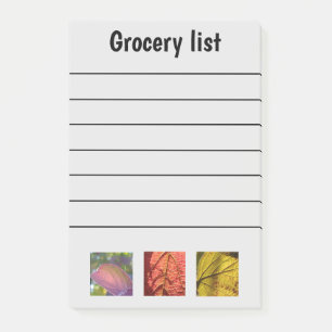 Liste der Funny Fall-Lebensmittelgeschäfte Post-it Klebezettel
