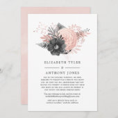 Liste der Gäste in Pastellrosa und Holzkohle Ankündigung (Vorne/Hinten)