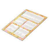 Liste der gelben Lebensmittel, Lebensmittelliste, Notizblock (angewinkelt)