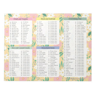 Liste der gelben Notepad-Lebensmittel, gelbes Lebe Notizblock