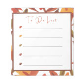 Liste der Herbstlaube Notizblock (Vorderseite)