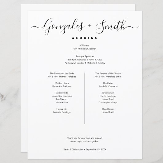 Liste der Hochzeiten im einfachen Brautparty (Vorne/Hinten)