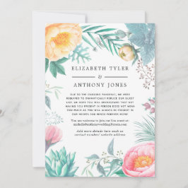 Liste der Hochzeitgäste mit tropischer Flora Ankündigung