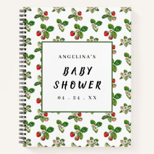 Liste der hübschen Erdbeeren Muster Babydusche Notizblock