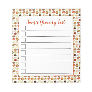 Liste der indischen Mithai-Süßigkeiten für Lebensm Notizblock