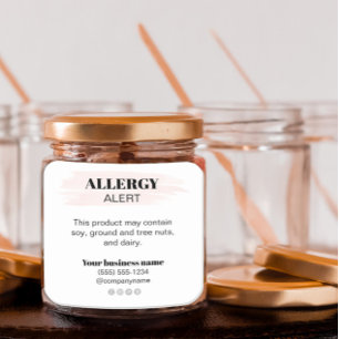 Liste der Inhaltsstoffe für Allergien Quadratischer Aufkleber