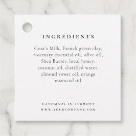 Liste der Inhaltsstoffe mit Logo Geschenkanhänger