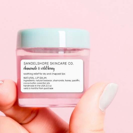 Liste der Inhaltsstoffe moderner Hautpflege Adressaufkleber