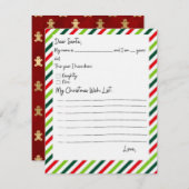 Liste der Kinderwünsche für die Weihnachtskarte Mitteilungskarte (Vorne/Hinten)