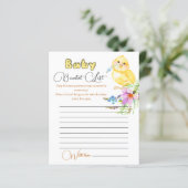 Liste der kleinen Küken-Babydusche (Stehend Vorderseite)