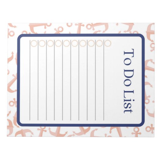 Liste der Küstenthemen Notizblock (Vorderseite)