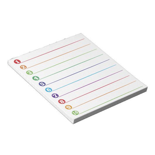 Liste der Lebensmittel Notizblock (angewinkelt)