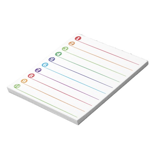 Liste der Lebensmittel Notizblock (Rotiert)