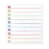 Liste der Lebensmittel Notizblock (Vorderseite)