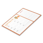 Liste der Lebensmittelgeschäfte mit wöchentlichem  Notizblock (angewinkelt)