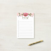 Liste der lila Aquarellblumen Post-it Klebezettel (Auf Schreibtisch)