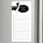 Liste der Magnetnotizen für das Sammeln von Border Magnetischer Notizblock<br><div class="desc">Schön Sachen,  um Border Collie Hund mit einem schwarzen Kalkboard Rahmen personalisiert mit Ihrem Namen zu holen.</div>