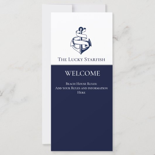 Liste der Mietregeln für Nautic Beach (Vorderseite)