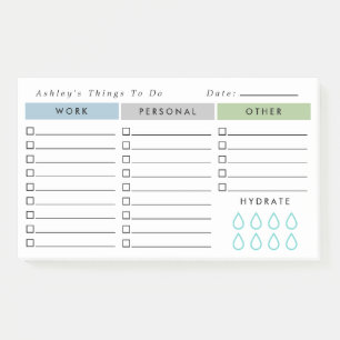 Liste der Minimalistischen Blue Olive Organiser Post-it Klebezettel