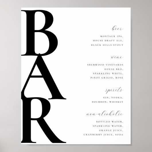 Liste der modernen Bar Poster (Vorne)
