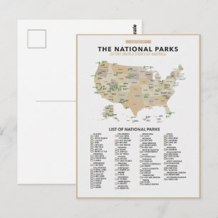 Liste der Nationalparks in den Staaten Postkarte