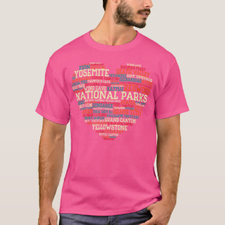 Liste der Nationalparks Wortwolke Herz Camping Män T-Shirt