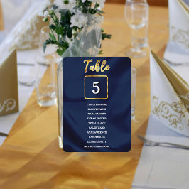Liste der Navy & Gold Simple Wed Tischnummer