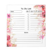 Liste der niedlichen Blumen Notizblock (Vorderseite)