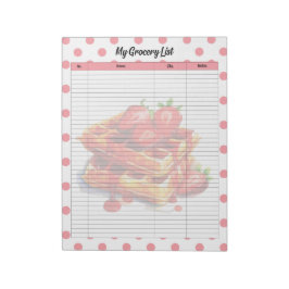 Liste der niedlichen Erdbeeren-Leckereien Notizblock